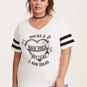 Torrid baseball Bad Idea tee shirt 3 3x